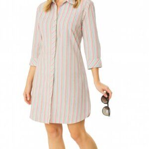 Lilly Pulitzer Shirt Dress Vintage White Label Button Front Striped Womens Sz S